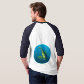 Angelfish - Ontwerp op gradiënt blauwe achtergrond T-shirt (Achterkant volledig)