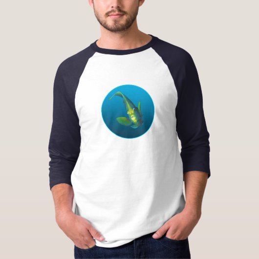 Angelfish - Ontwerp op gradiënt blauwe achtergrond T-shirt (Voorkant)