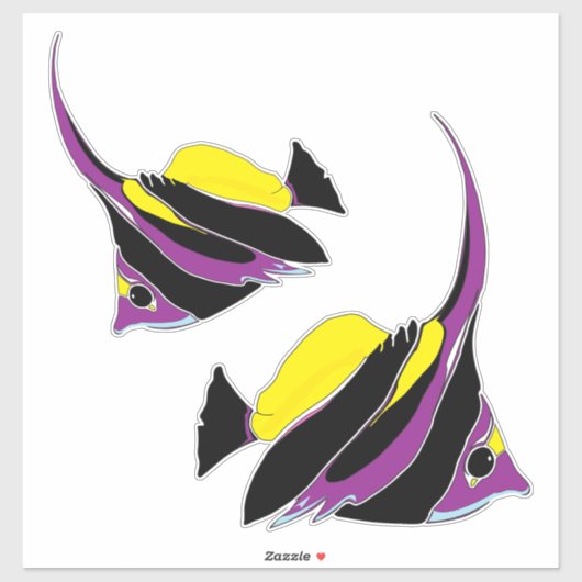 Angelfish Tropical Fish Set Sticker (Vel)