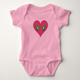 Angelfish Twins in a Red Heart - Illustration |  Romper