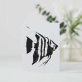 Angelfish. Zwart-Wit. monochroom Briefkaart (Staand voorkant)