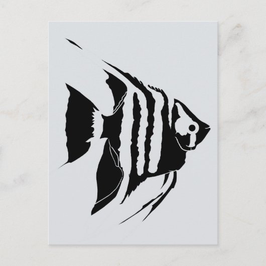 Angelfish. Zwart-Wit. monochroom Briefkaart (Voorkant)