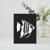 Angelfish. Zwart-Wit. monochroom Briefkaart (Staand voorkant)