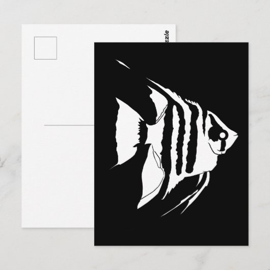 Angelfish. Zwart-Wit. monochroom Briefkaart (Voorkant / Achterkant)