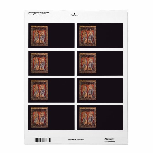 Angeli Laudantes door Sir Edward Coley Burne Jones Etiket (Full Sheet)