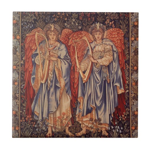 Angeli Laudantes door Sir Edward Coley Burne Jones Tegeltje (Voorkant)