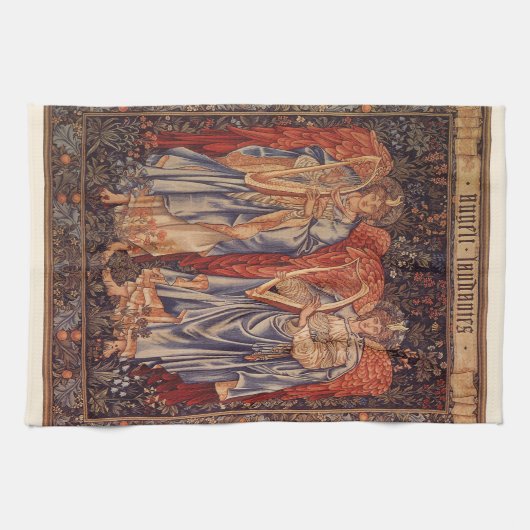 Angeli Laudantes door Sir Edward Coley Burne Jones Theedoek (Horizontaal)