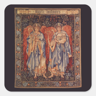 Angeli Laudantes door Sir Edward Coley Burne Jones Vierkante Sticker