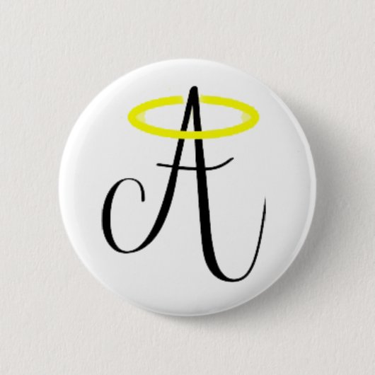 Angelic Abbie - Zwarte Logo Button (Voorkant)
