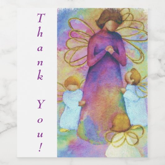 ANGELIC ANGELS DANK JE WINE WIJN ETIKET (Enkel label)