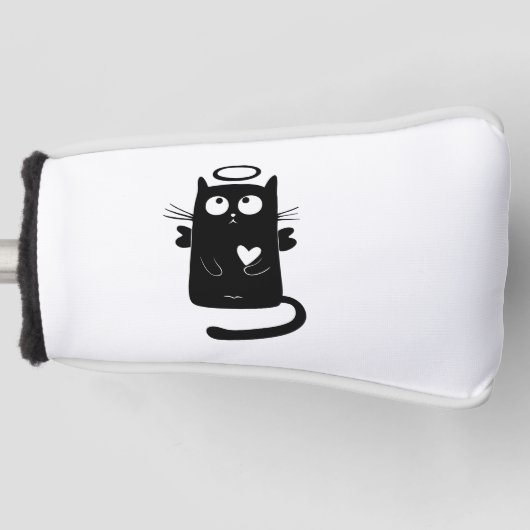 Angelic Black cat cartoon Golfheadcover (Voorkant)