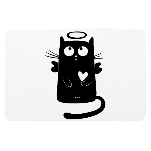 Angelic Black cat cartoon Magneet (Horizontaal)