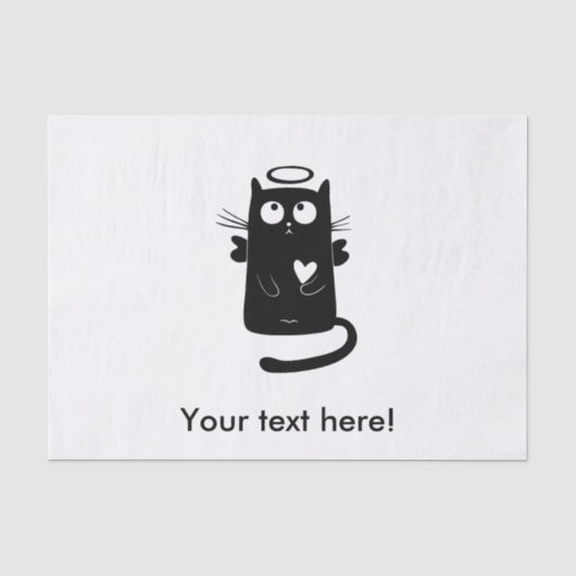 Angelic Black cat cartoon Tissuepapier (Voorkant)
