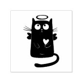 Angelic Black cat cartoon Zelfinktende Stempel (Design)