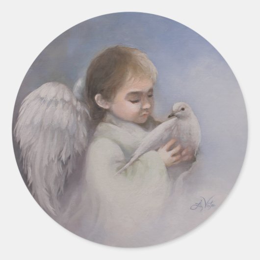 Angelic Blessings Ronde Sticker (Voorkant)