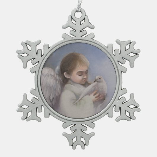 Angelic Blessings Tin Sneeuwvlok Ornament (Voorkant)
