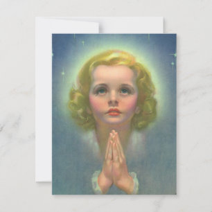 Angelic Blond Girl met Halo en Stars Praying