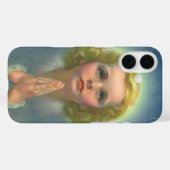 Angelic Blond Girl met Halo en Stars Praying Case-Mate iPhone Case (Achterkant (horizontaal))