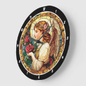 Angelic Bloom Glas in lood Bloemen Grote Klok (Hoek)