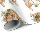 Angelic  cherubs die met hun duiken spelen cadeaupapier (Rol Hoek)