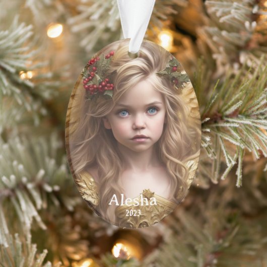 Angelic Christmas Moments: Gepersonaliseerde meisj Ornament (Boom)