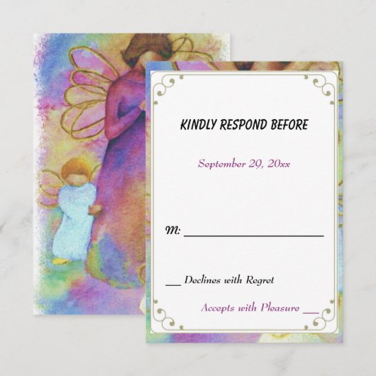 ANGELIC CHRISTMAS PARTY RSVP RESPONS KAARTJE (Voorkant / Achterkant)