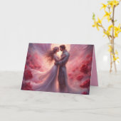 Angelic couple romance roses Valentines Day Kaart (Gele Bloem)