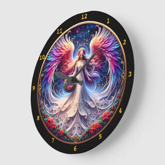 Angelic Design met levendige vleugels en patronen Grote Klok (Hoek)