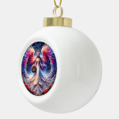 Angelic Design met levendige vleugels en patronen Keramische Bal Ornament (Rechts)