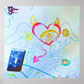 Angelic Devil Heart Graffiti Art Print (Voorkant)