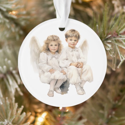 Angelic Duo, kinderen engelen Ornament (Boom)