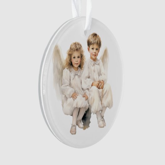 Angelic Duo, kinderen engelen Ornament (voorkant)