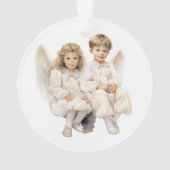 Angelic Duo, kinderen engelen Ornament (achterkant)