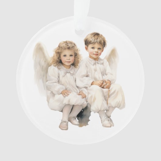 Angelic Duo, kinderen engelen Ornament (voorkant)