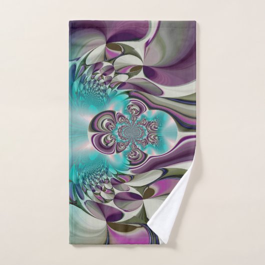 Angelic Elegant Paarse en Cyaan Badhanddoek Set Bad Handdoek (Handdoek)