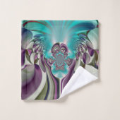 Angelic Elegant Paarse en Cyaan Badhanddoek Set Bad Handdoek (Wasdoekje)