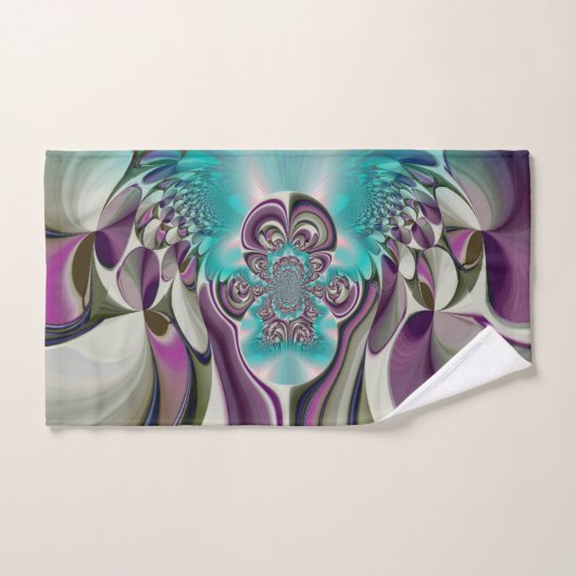 Angelic Elegant Paarse en Cyaan Badhanddoek Set Bad Handdoek (Handdoek)