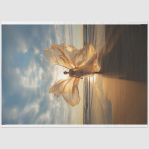Angelic Engel wandelen op het strand Decoupage Tissuepapier