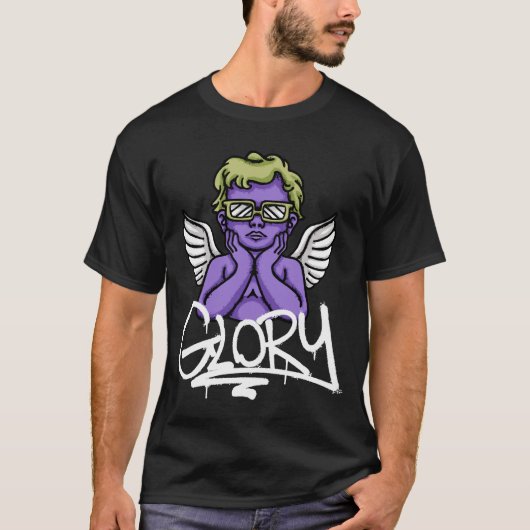 Angelic Figure With Sunglasses streetwear T-shirt (Voorkant)