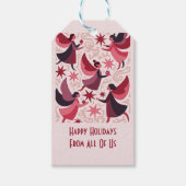 Angelic Figures Mid-Century Modern Kitschmas Cadeaulabel (Voorkant)