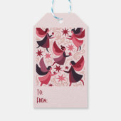 Angelic Figures Mid-Century Modern Kitschmas Cadeaulabel (Achterkant)