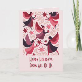 Angelic Figures Mid-Century Modern Kitschmas Kaart