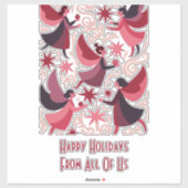 Angelic Figures Mid-Century Modern Kitschmas Sticker (Vel)