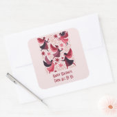 Angelic Figures Mid-Century Modern Kitschmas Vierkante Sticker (Envelop)