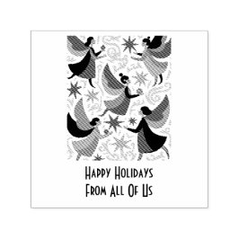 Angelic Figures Mid-Century Modern Kitschmas Zelfinktende Stempel