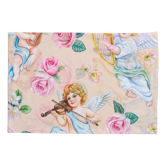 Angelic Florals:  Cupidopatroon Kussensloop (Achterkant)