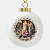 Angelic Glow - Vredige Kerst Keramische Bal Ornament (Voorkant)