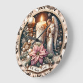 Angelic Glow" - Vredige kerstmuur Grote Klok (Hoek)