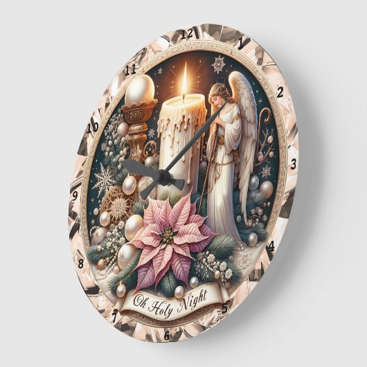 Angelic Glow" - Vredige kerstmuur Grote Klok (Hoek)