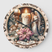 Angelic Glow" - Vredige kerstmuur Grote Klok (Voorkant)